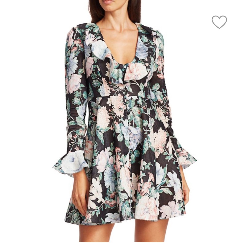 Zimmermann Floral Linen Mini Dress